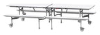 GoPak GoRoll 10ft Folding Table with Fixed Benches, White top