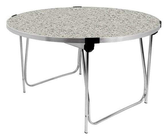 GoPak Round Folding Table, Snow Grit top