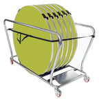 GoPak Round Table Trolley Bundle with 6 Tables, Acid Green top