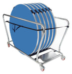 GoPak Round Table Trolley Bundle with 6 Tables, Azure top