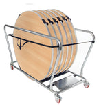 GoPak Round Table Trolley Bundle with 6 Tables, Beech top