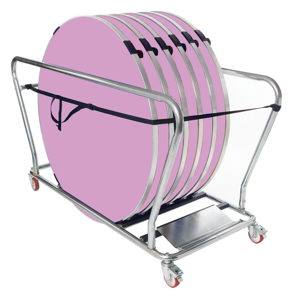 GoPak Round Table Trolley Bundle with 6 Tables, Lilac top