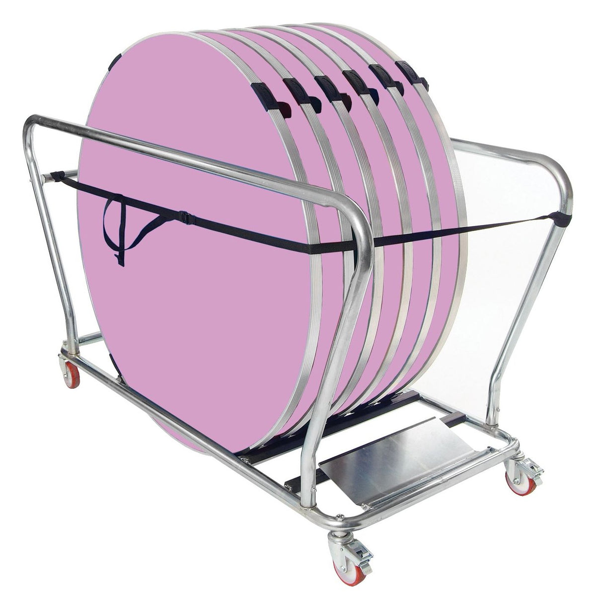 GoPak Round Table Trolley Bundle with 6 Tables, Lilac top