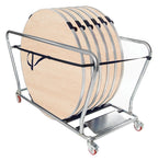 GoPak Round Table Trolley Bundle with 6 Tables, Maple top