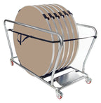 GoPak Round Table Trolley Bundle with 6 Tables, Mocha top