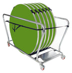 GoPak Round Table Trolley Bundle with 6 Tables, Pea Green top