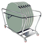 GoPak Round Table Trolley Bundle with 6 Tables, Sage top