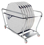 GoPak Round Table Trolley Bundle with 6 Tables, Snow Grit top