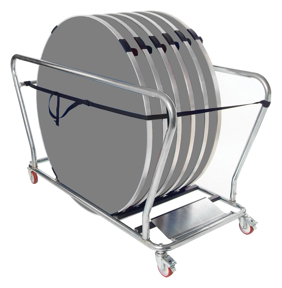 GoPak Round Table Trolley Bundle with 6 Tables, Storm top