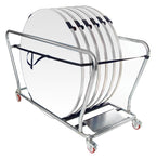 GoPak Round Table Trolley Bundle with 6 Tables, White top