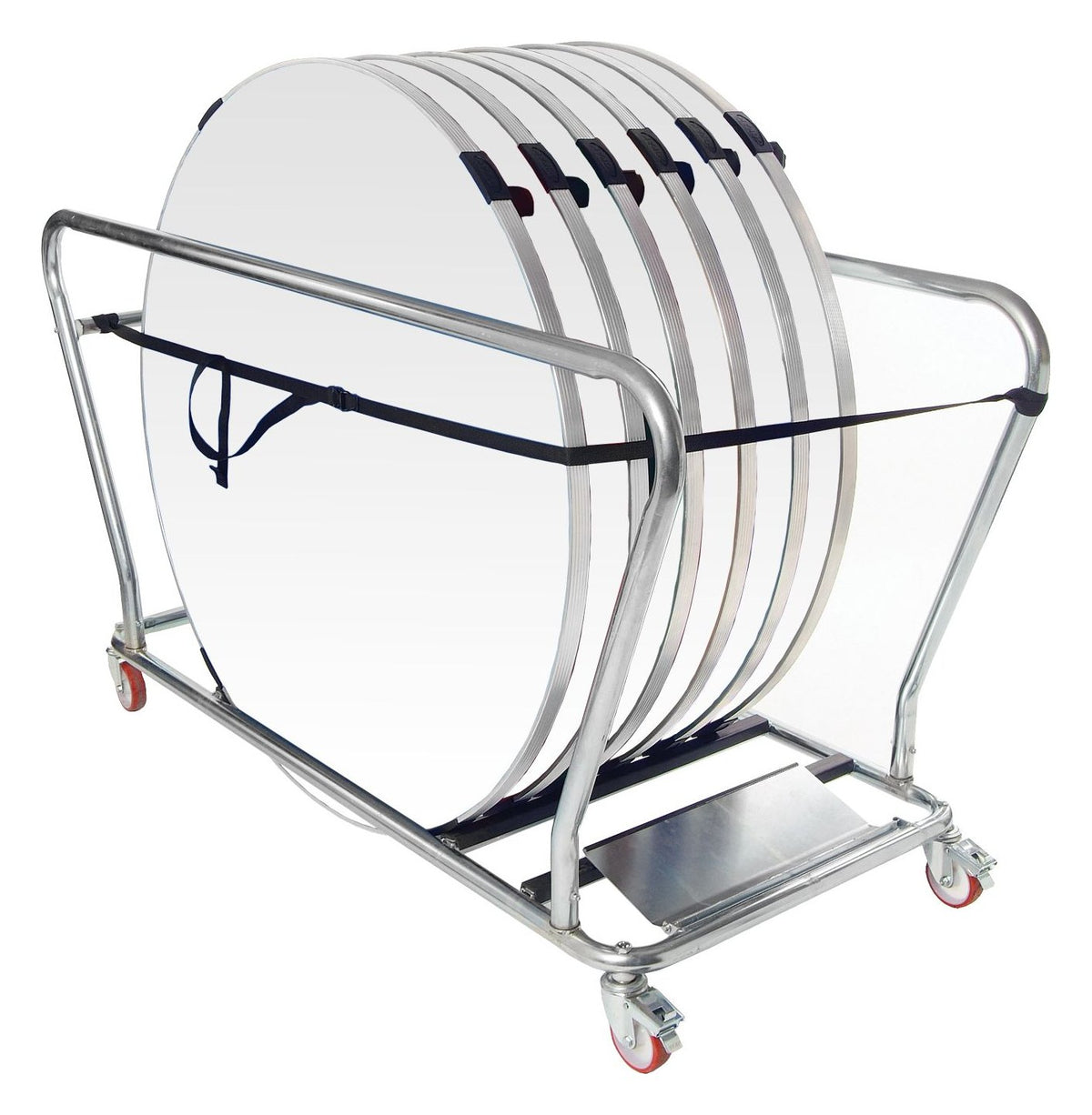 GoPak Round Table Trolley Bundle with 6 Tables, White top