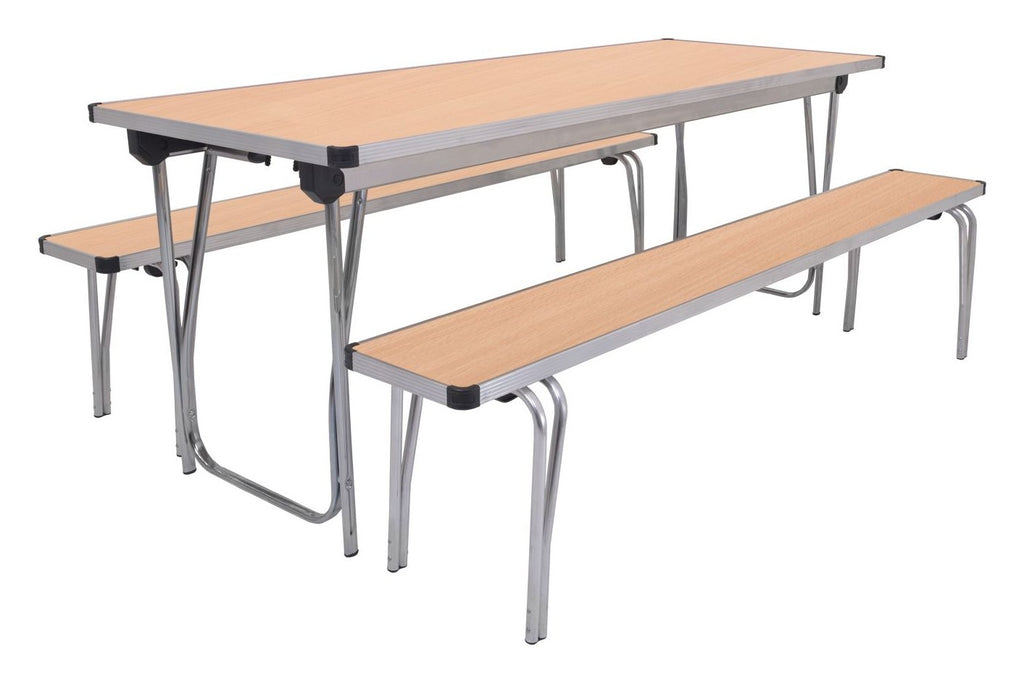 GoPak Universal Folding Table and Bench Set, Beech top