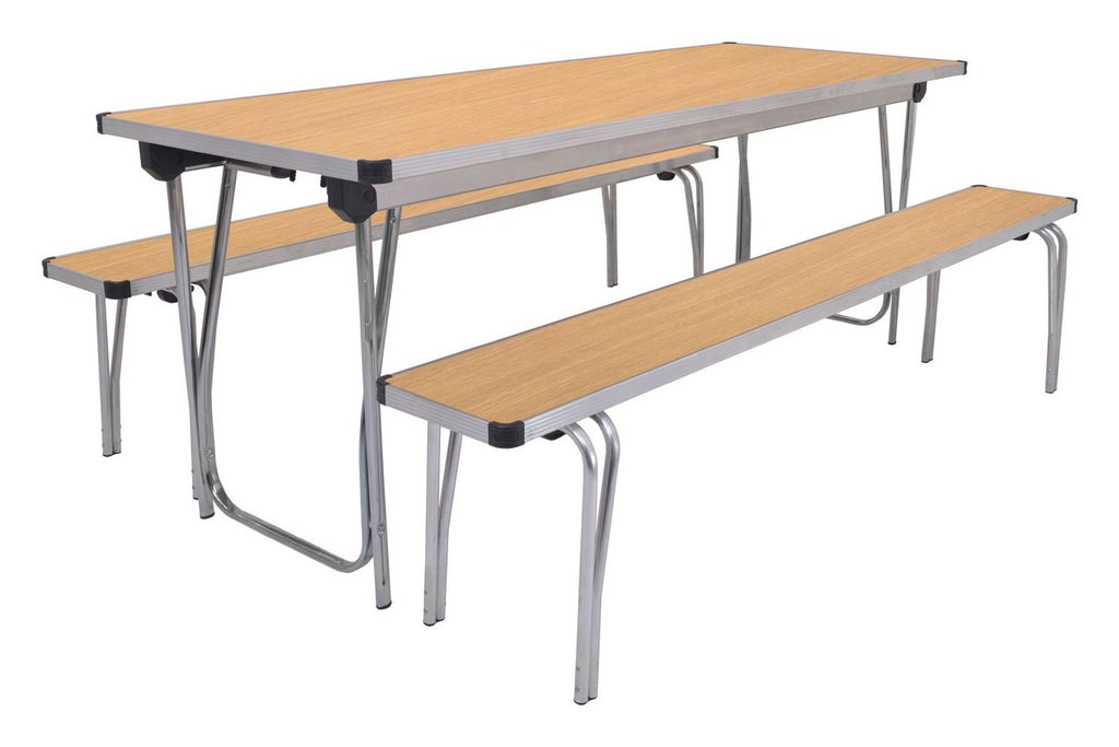 GoPak Universal Folding Table and Bench Set, Oak top