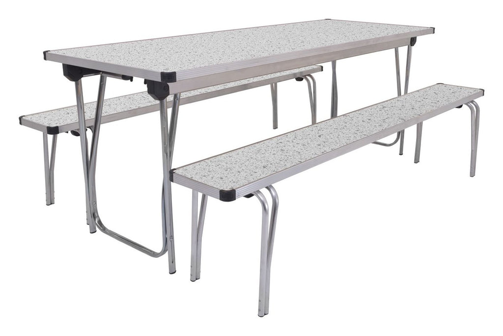 GoPak Universal Folding Table and Bench Set, Snow Grit top
