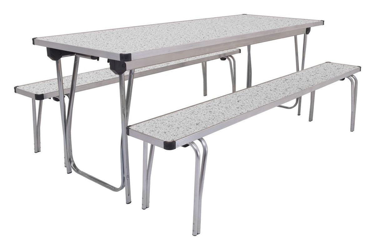 GoPak Universal Folding Table and Bench Set, Snow Grit top