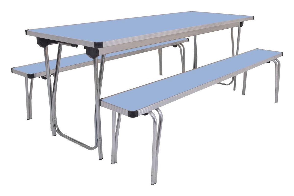GoPak Universal Folding Table and Bench Set, Powder Blue top