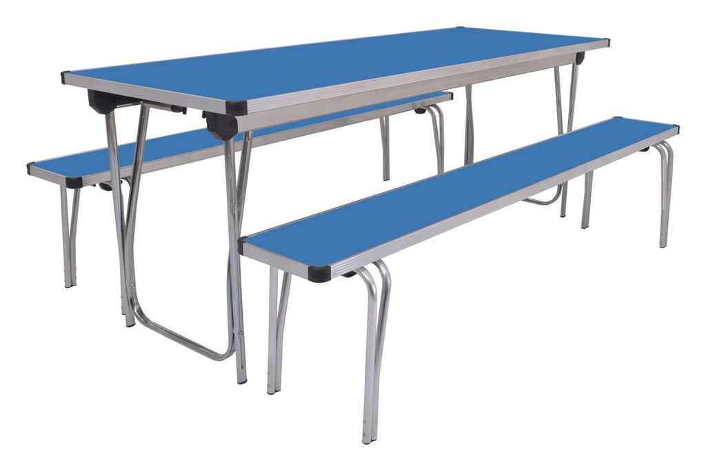 GoPak Universal Folding Table and Bench Set, Azure top