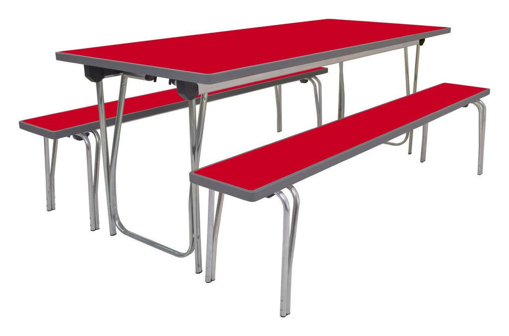 GoPak Vantage Folding Table and Bench Set, Poppy Red top