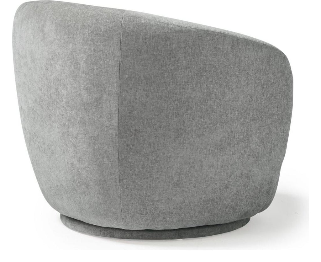 Grace Swivel Lounge Chair in warm grey from the back