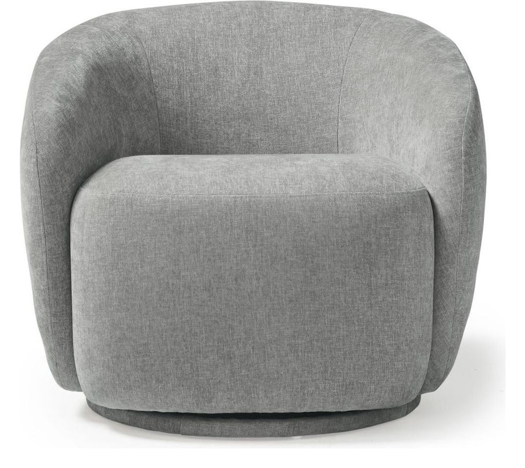Grace Swivel Lounge Chair in warm grey from the front