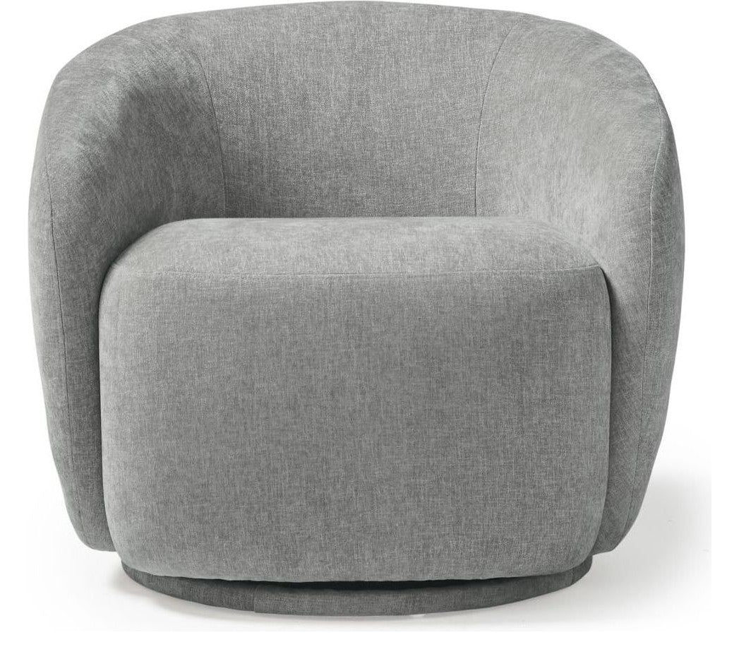 Grace Swivel Lounge Chair in warm grey from the front