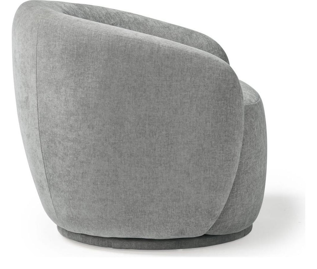 Grace Swivel Lounge Chair in warm grey from the side