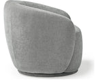 Grace Swivel Lounge Chair in warm grey from the side