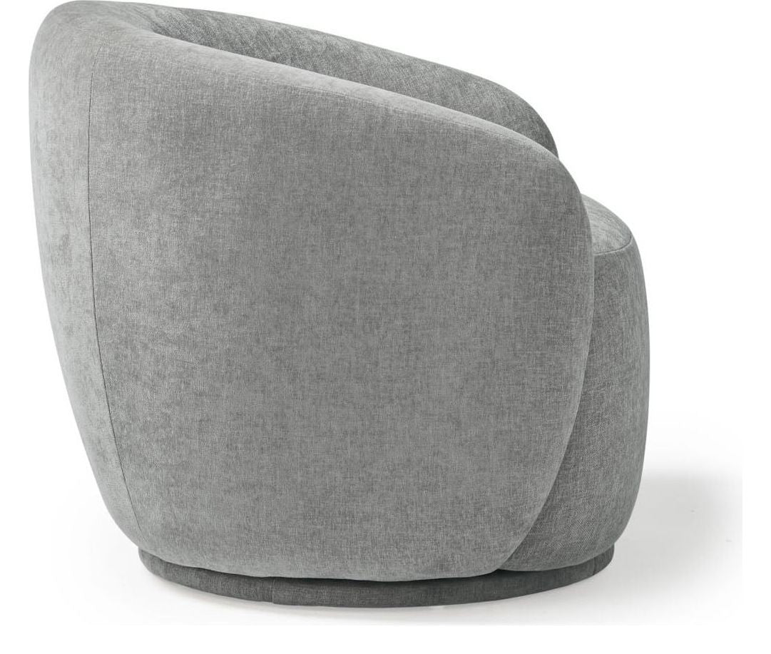 Grace Swivel Lounge Chair in warm grey from the side