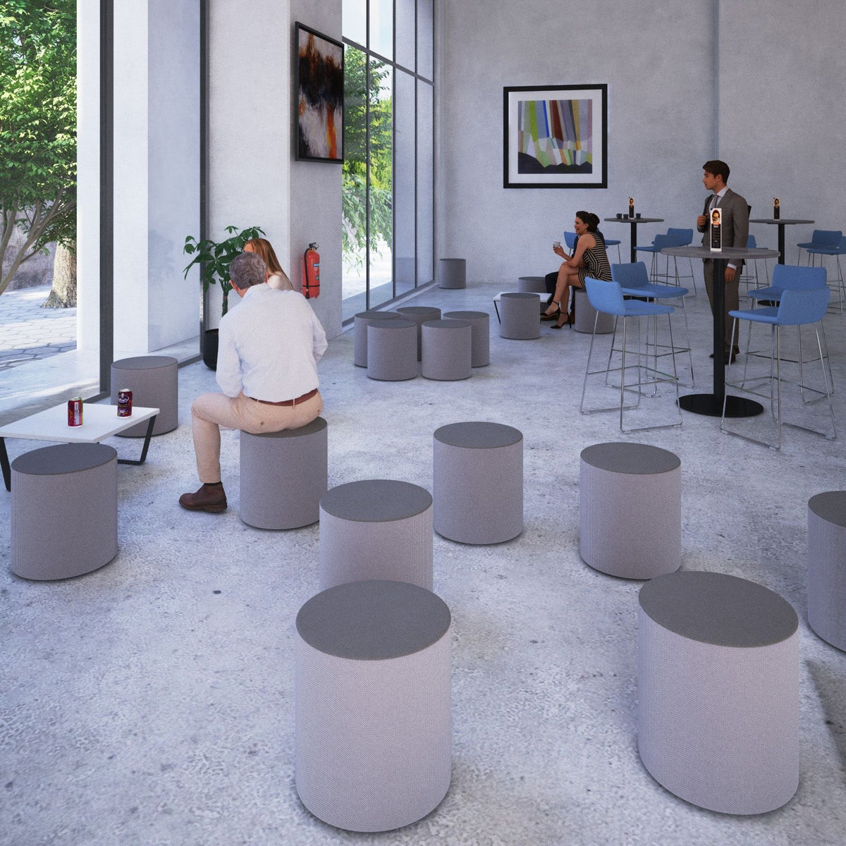 Groove Upholstered Stool