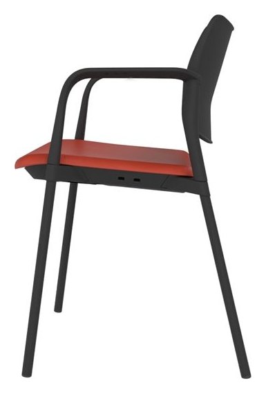 Guava Meeting Chair, Upholstered Seat, view 9