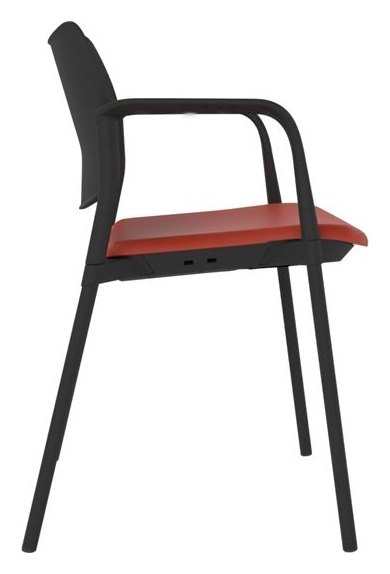Guava Meeting Chair, Upholstered Seat, view 6