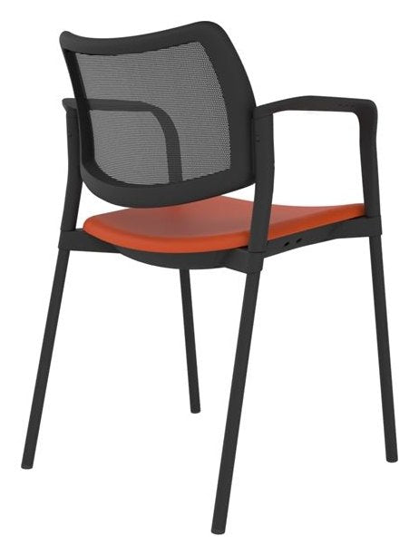 Guava Mesh Meeting Chair, Upholstered Seat, view 7