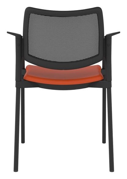Guava Mesh Meeting Chair, Upholstered Seat, view 8