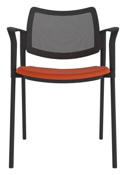Guava Mesh Meeting Chair, Upholstered Seat, view 5