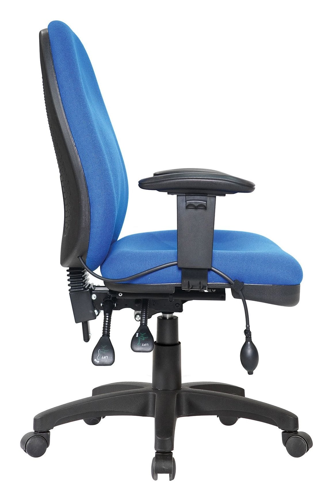 Harrison High Back Operator Chair in blue, view 2