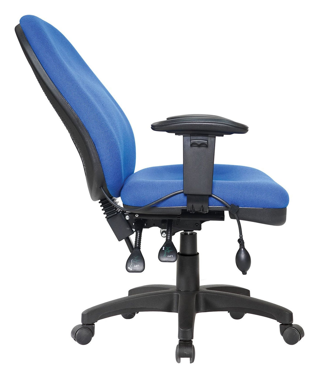 Harrison High Back Operator Chair in blue, view 3