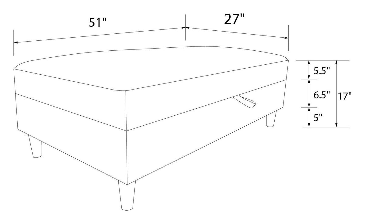 Hartford Storage Ottoman Chenille, view 6