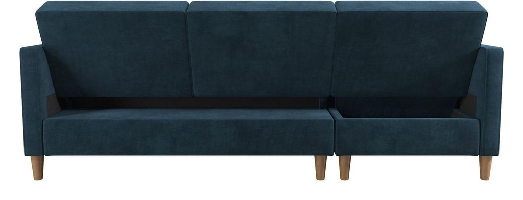 Hartford Storage Sectional Sofa Bed With Storage Chaise Chenille, view 5