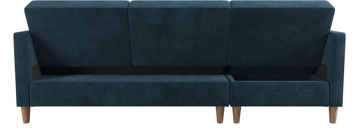 Hartford Storage Sectional Sofa Bed With Storage Chaise Chenille, view 5