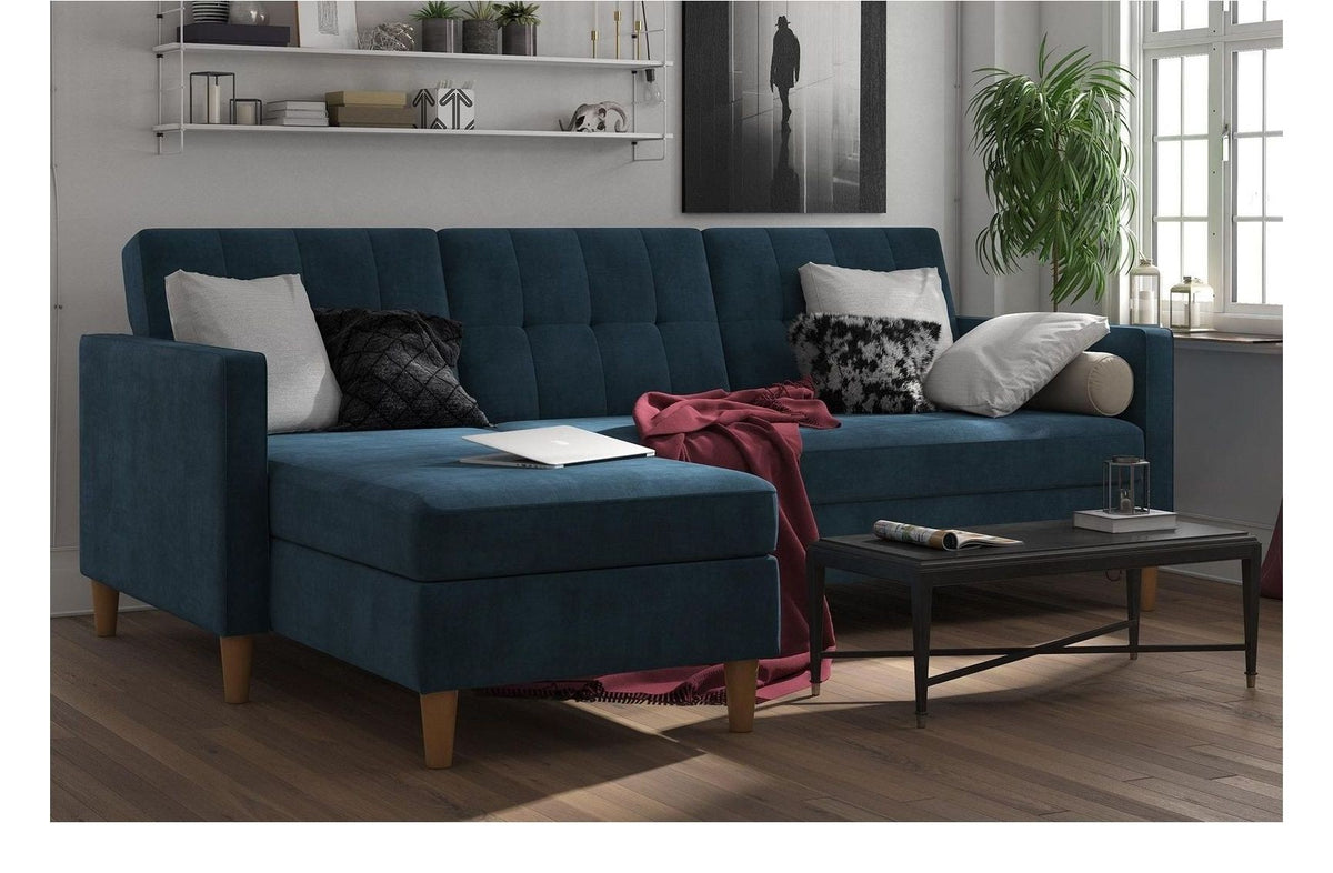 Hartford Storage Sectional Sofa Bed With Storage Chaise Chenille, view 7