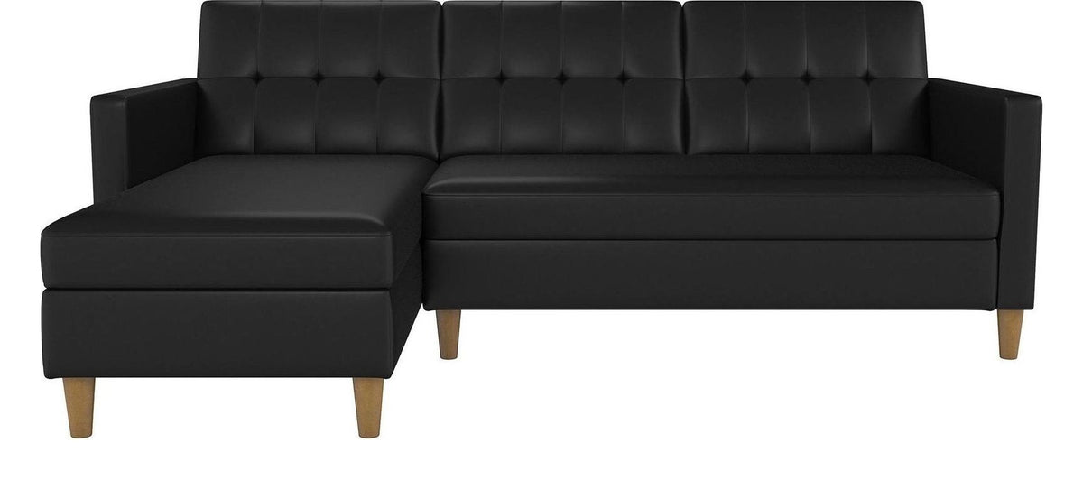 Hartford Storage Sectional Sofa Bed With Storage Chaise Faux Leather