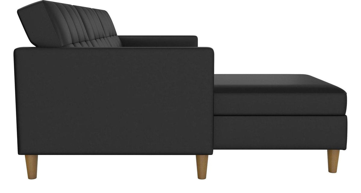 Hartford Storage Sectional Sofa Bed With Storage Chaise Faux Leather, view 4