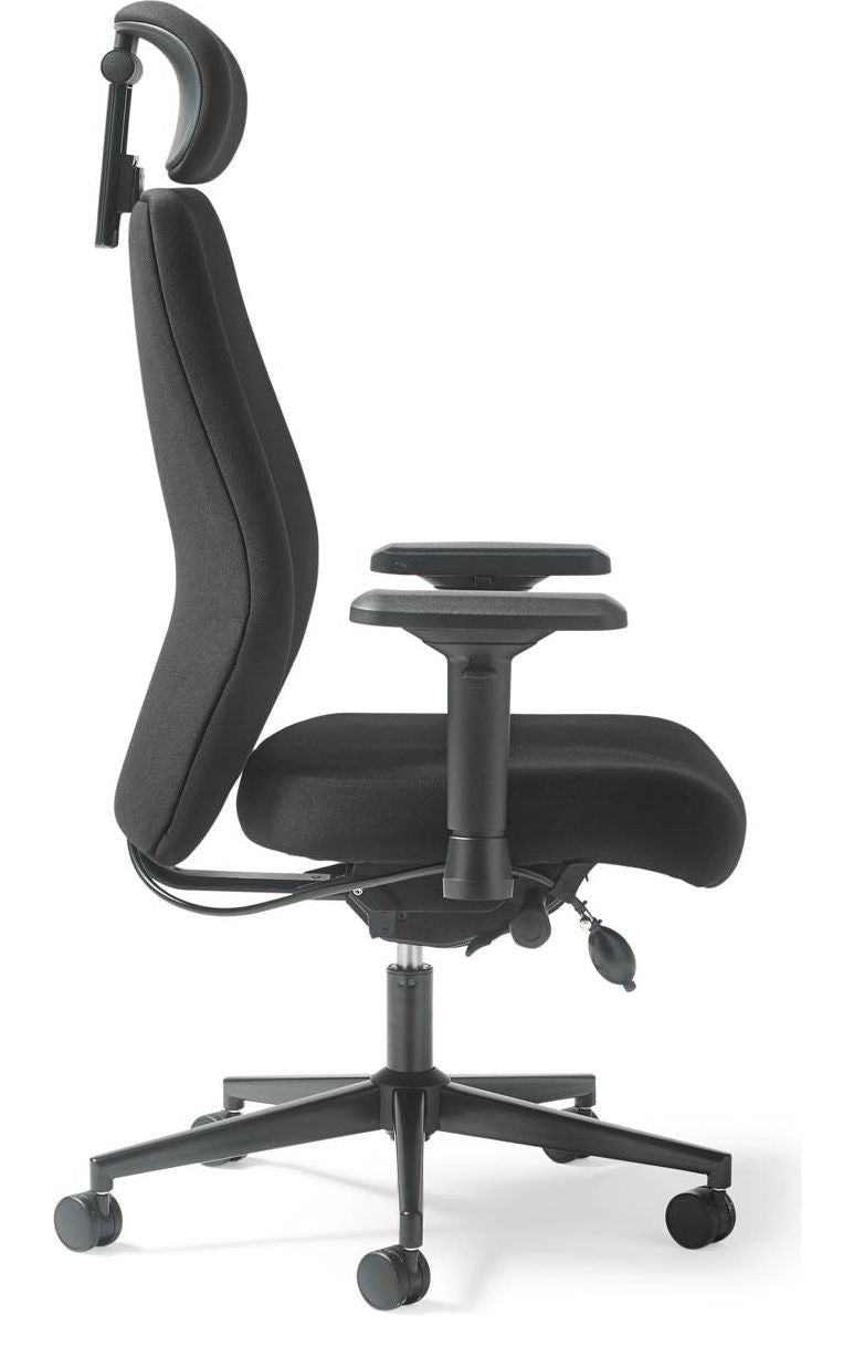Hatha Fabric Posture Chair in black from the side