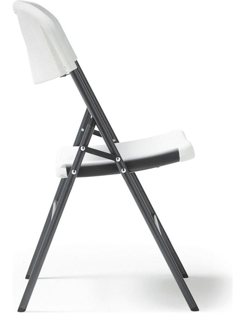 Hebe Folding Chair, Pack of 4 in white from the side