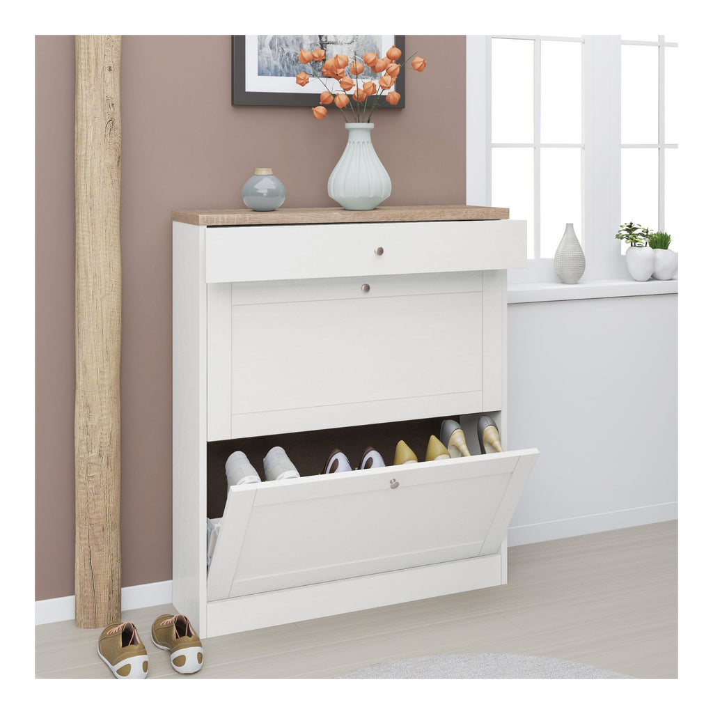 Heide Shoe Chest 2 Flap 1 Drawer, view 2