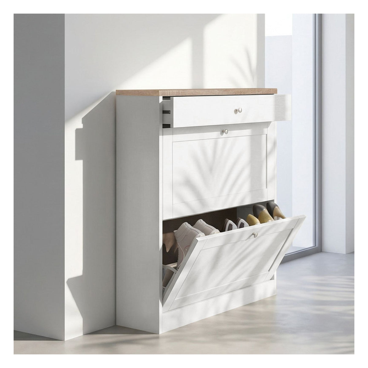 Heide Shoe Chest 2 Flap 1 Drawer, view 9