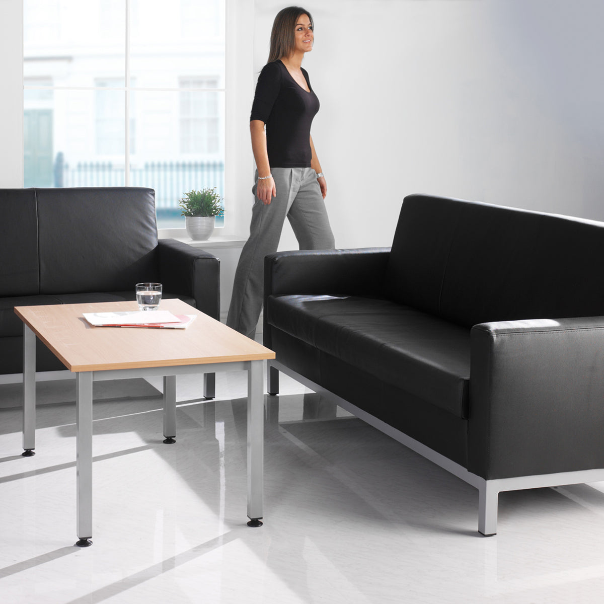 Helsinki Leather Sofa in a room
