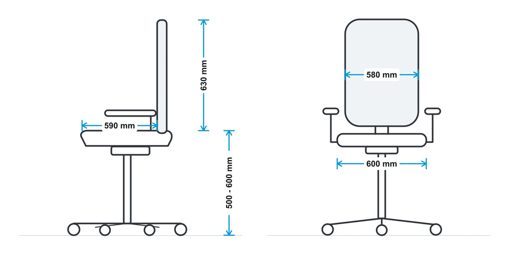 Hercules 35 Stone Heavy Duty Executive Chair measurements