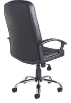 Hertford Faux Leather Executive Chair in black from the back
