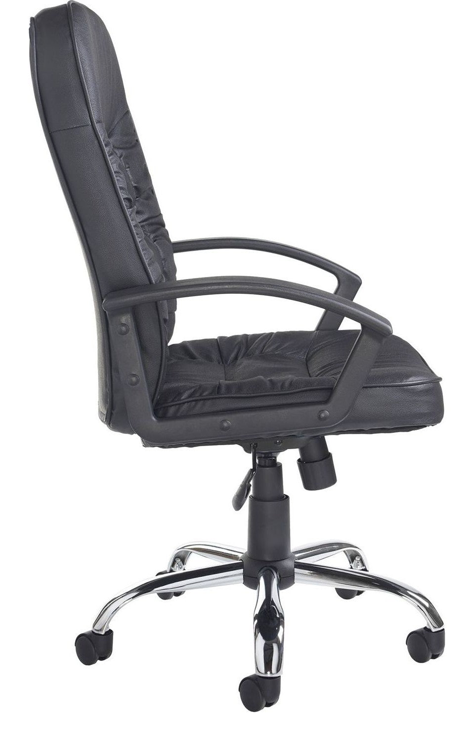 Hertford Faux Leather Executive Chair in black from the side